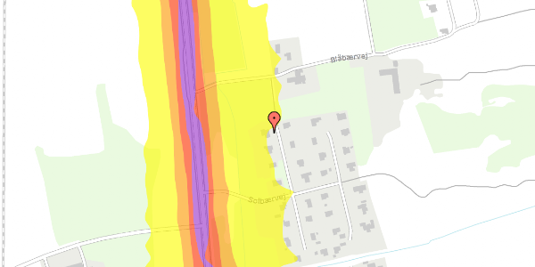 Trafikstøjkort på Solbærvej 7, 9982 Ålbæk