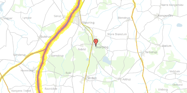 Trafikstøjkort på Skørping Skovbrynet 18, 9520 Skørping