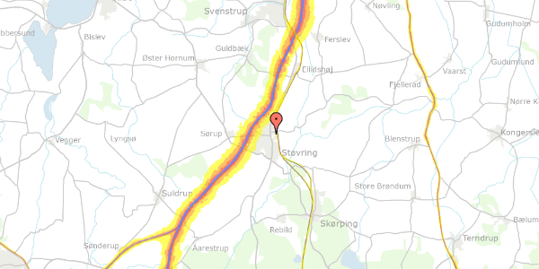 Trafikstøjkort på Bavnebakken 11, 1. h, 9530 Støvring