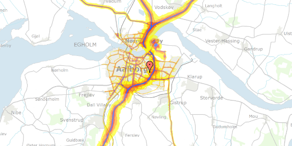 Trafikstøjkort på Abelsvej 20, 9000 Aalborg