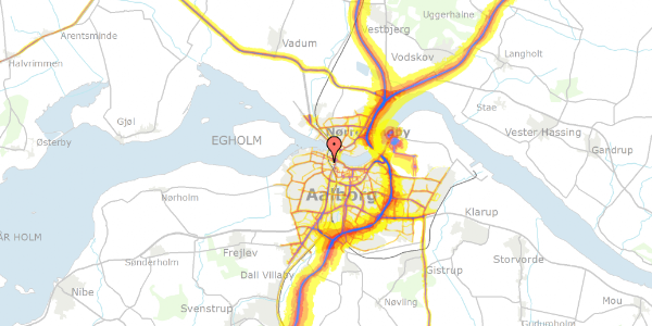 Trafikstøjkort på Absalonsgade 9B, 3. 30, 9000 Aalborg