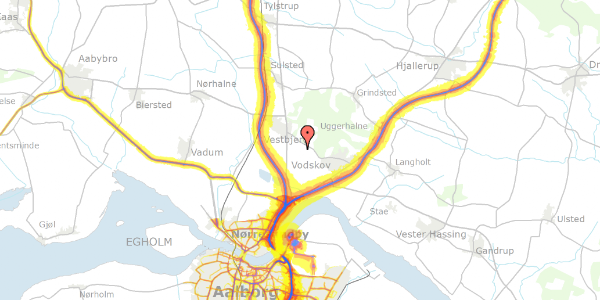 Trafikstøjkort på Agdrupvej 24, 9380 Vestbjerg