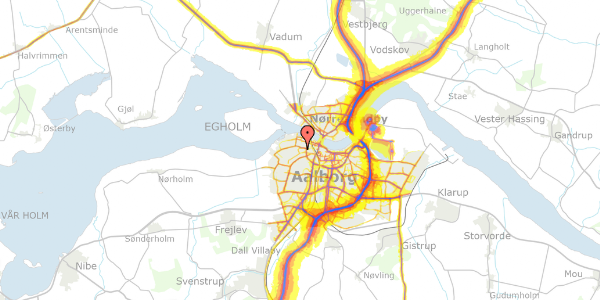 Trafikstøjkort på Agnetevej 4, 9000 Aalborg