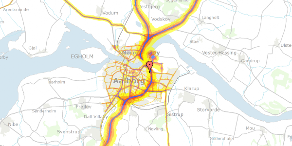 Trafikstøjkort på Ahornvej 3, 9000 Aalborg