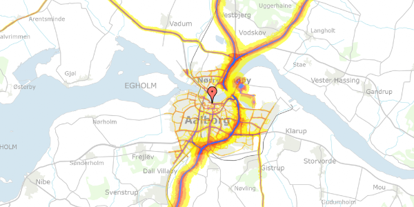 Trafikstøjkort på Algade 18, 7. 106, 9000 Aalborg