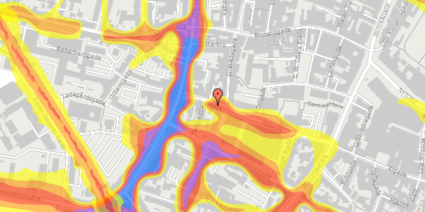 Trafikstøjkort på Algade 57, 1. , 9000 Aalborg