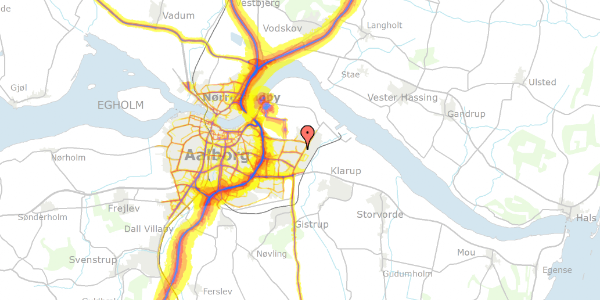 Trafikstøjkort på Allerupvej 13, 9220 Aalborg Øst