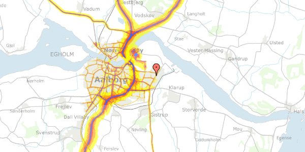 Trafikstøjkort på Allerupvej 26, 9220 Aalborg Øst