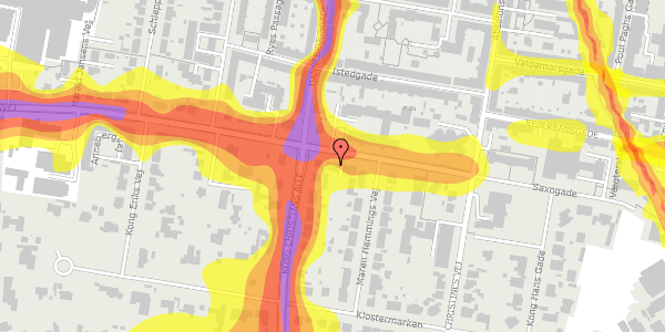 Trafikstøjkort på Annebergvej 13, 1. th, 9000 Aalborg