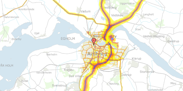 Trafikstøjkort på Annebergvej 25, 2. tv, 9000 Aalborg