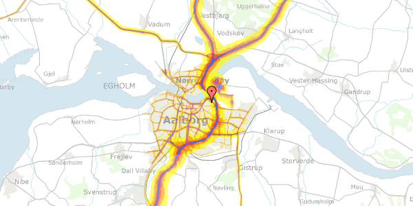 Trafikstøjkort på Bakkegårdsvej 28C, st. 13, 9000 Aalborg