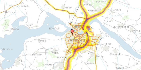 Trafikstøjkort på Benediktevej 9, 9000 Aalborg