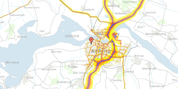 Trafikstøjkort på Betavej 3, 9000 Aalborg