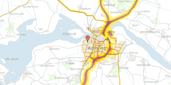 Trafikstøjkort på Betavej 15, 9000 Aalborg