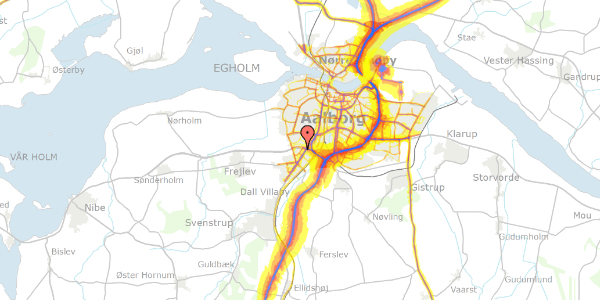 Trafikstøjkort på Birke Alle 25, 9200 Aalborg SV