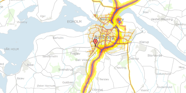 Trafikstøjkort på Birke Alle 47, 9200 Aalborg SV