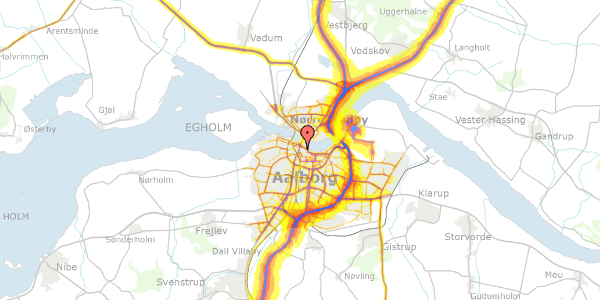 Trafikstøjkort på Bispensgade 27A, 1. tv, 9000 Aalborg