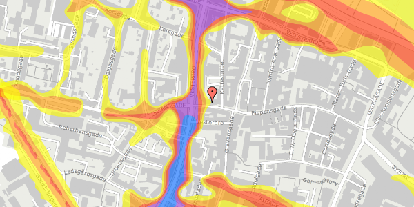 Trafikstøjkort på Bispensgade 34, 3. th, 9000 Aalborg