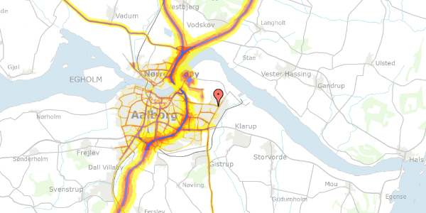 Trafikstøjkort på Blæsborgvej 11, 9220 Aalborg Øst