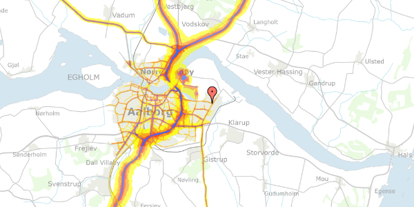 Trafikstøjkort på Blæsborgvej 13, 9220 Aalborg Øst