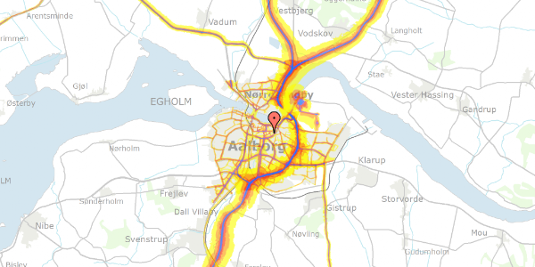 Trafikstøjkort på Bogøgade 6, 1. th, 9000 Aalborg