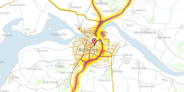 Trafikstøjkort på Bogøgade 16, 2. tv, 9000 Aalborg