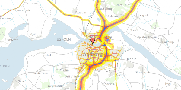 Trafikstøjkort på Borgergade 26, st. th, 9000 Aalborg