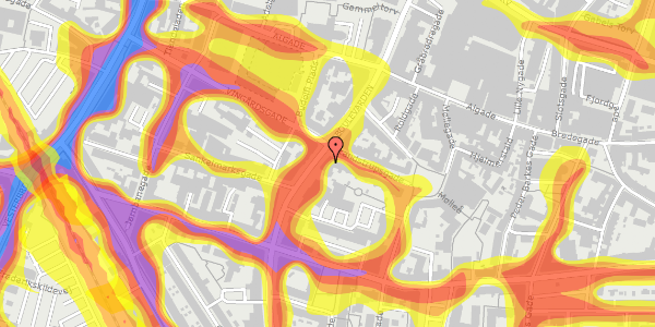 Trafikstøjkort på Boulevarden 11, st. 3, 9000 Aalborg