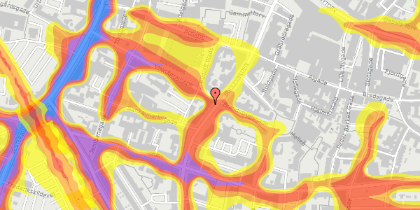 Trafikstøjkort på Boulevarden 14, 1. , 9000 Aalborg