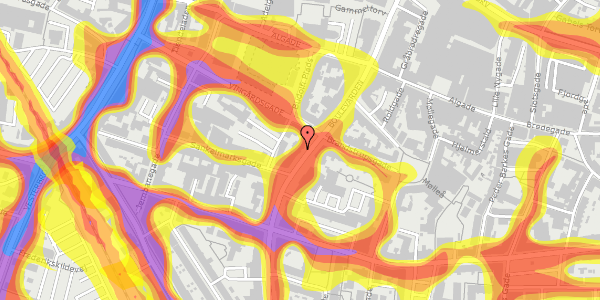 Trafikstøjkort på Boulevarden 16, 1. tv, 9000 Aalborg