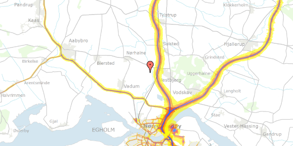 Trafikstøjkort på Brorholtvej 70, 9430 Vadum