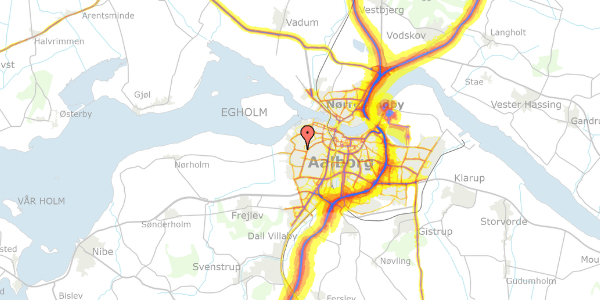 Trafikstøjkort på Bundgårdsvej 59, 9000 Aalborg