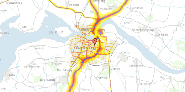 Trafikstøjkort på Bygholmen 1, 9000 Aalborg