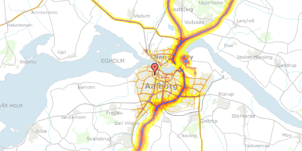 Trafikstøjkort på Bøge Alle 1, 9000 Aalborg