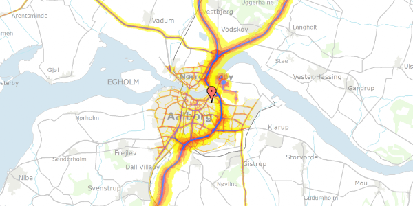 Trafikstøjkort på Carit Etlars Gade 3, 2. tv, 9000 Aalborg