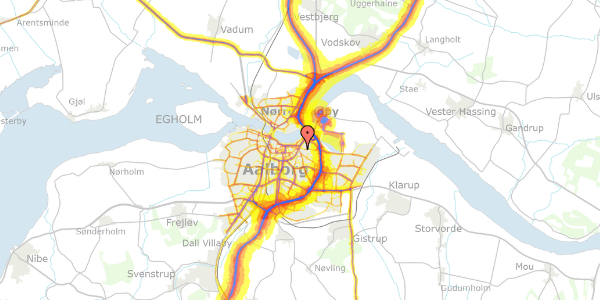 Trafikstøjkort på Carit Etlars Gade 4, 3. 4, 9000 Aalborg