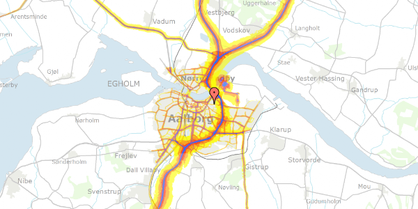 Trafikstøjkort på Carit Etlars Gade 16, st. , 9000 Aalborg