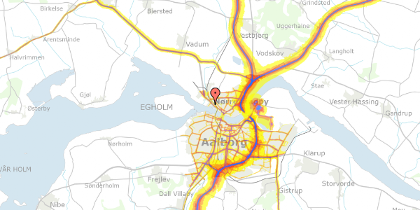 Trafikstøjkort på Anders Nielsens Vej 3, 2. th, 9400 Nørresundby