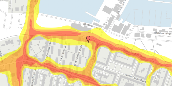 Trafikstøjkort på Cort Adelers Gade 22, 2. tv, 9000 Aalborg