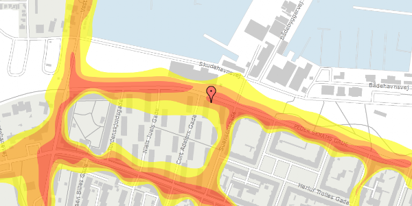 Trafikstøjkort på Cort Adelers Gade 24, st. tv, 9000 Aalborg