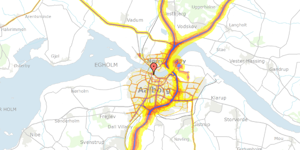 Trafikstøjkort på Dalgasgade 23A, 1. th, 9000 Aalborg