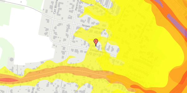 Trafikstøjkort på Dalsgårdsvej 7, 9000 Aalborg