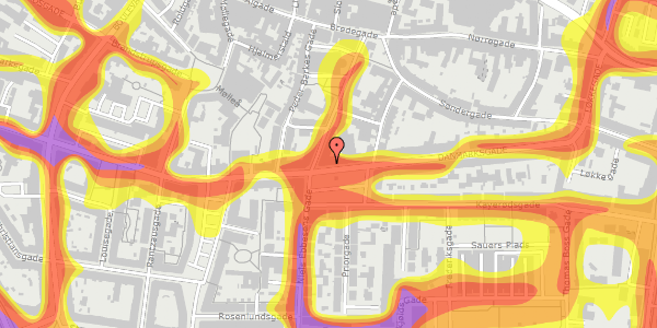 Trafikstøjkort på Danmarksgade 41, 2. , 9000 Aalborg