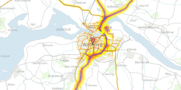 Trafikstøjkort på Davids Alle 10A, 9000 Aalborg