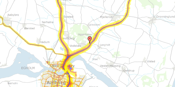 Trafikstøjkort på Hüttel-Sørensens Vej 73, 9310 Vodskov