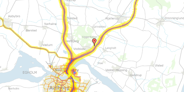 Trafikstøjkort på Hüttel-Sørensens Vej 137, 9310 Vodskov