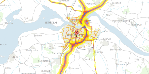 Trafikstøjkort på Dinesensvej 21, 9000 Aalborg