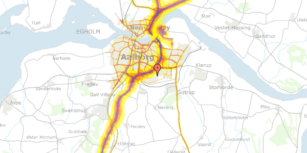 Trafikstøjkort på Dionevej 85, 9210 Aalborg SØ