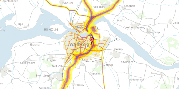 Trafikstøjkort på Doravej 10, 9000 Aalborg