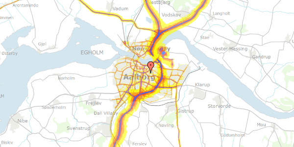 Trafikstøjkort på Edvardsvej 2, 9000 Aalborg